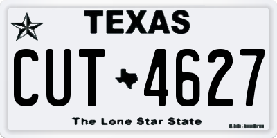 TX license plate CUT4627