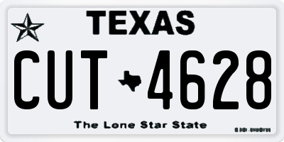 TX license plate CUT4628