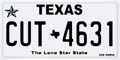TX license plate CUT4631