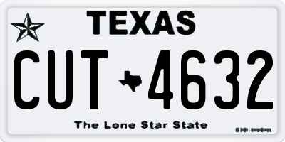 TX license plate CUT4632