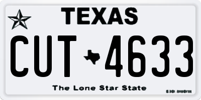 TX license plate CUT4633