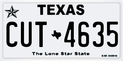 TX license plate CUT4635