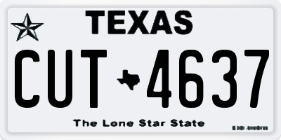 TX license plate CUT4637