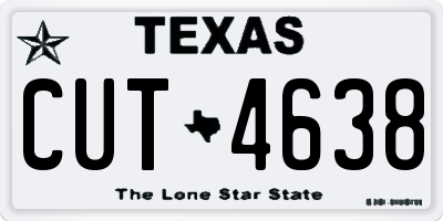 TX license plate CUT4638
