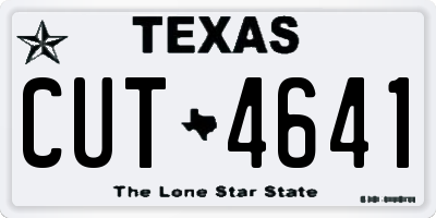 TX license plate CUT4641