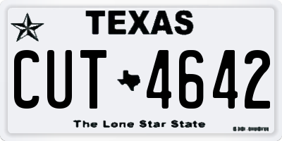 TX license plate CUT4642