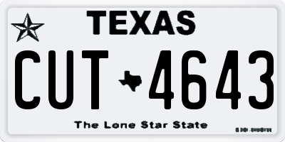 TX license plate CUT4643
