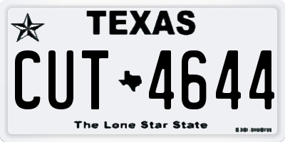 TX license plate CUT4644