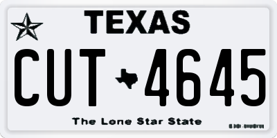 TX license plate CUT4645