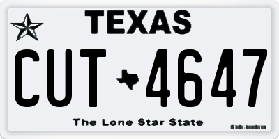 TX license plate CUT4647
