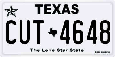 TX license plate CUT4648