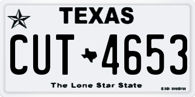TX license plate CUT4653