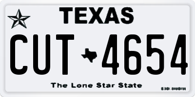TX license plate CUT4654