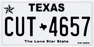 TX license plate CUT4657