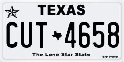 TX license plate CUT4658
