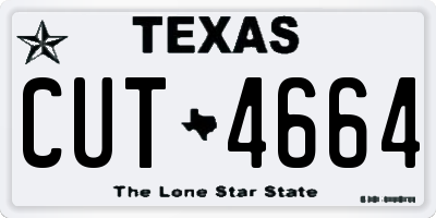 TX license plate CUT4664