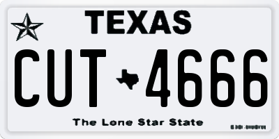 TX license plate CUT4666