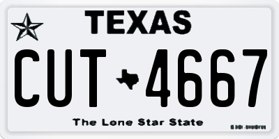 TX license plate CUT4667
