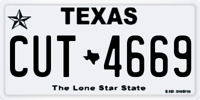 TX license plate CUT4669