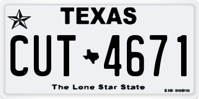 TX license plate CUT4671