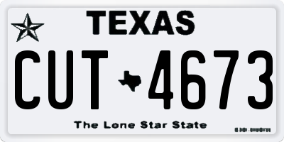 TX license plate CUT4673