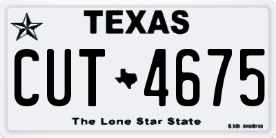 TX license plate CUT4675