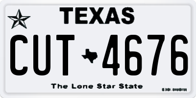 TX license plate CUT4676