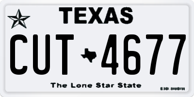 TX license plate CUT4677