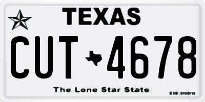 TX license plate CUT4678