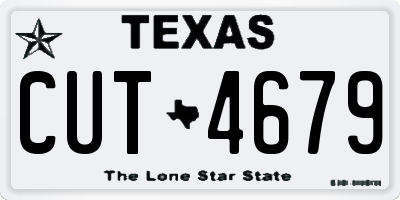 TX license plate CUT4679