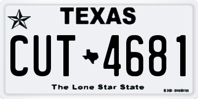 TX license plate CUT4681