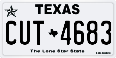 TX license plate CUT4683