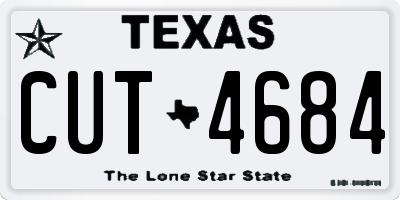 TX license plate CUT4684
