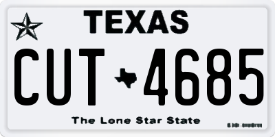 TX license plate CUT4685