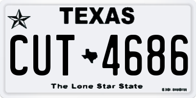 TX license plate CUT4686
