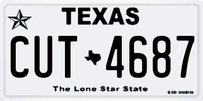 TX license plate CUT4687
