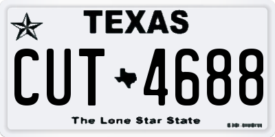 TX license plate CUT4688