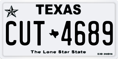 TX license plate CUT4689