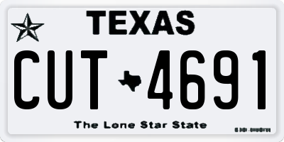 TX license plate CUT4691