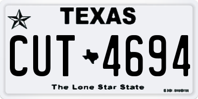 TX license plate CUT4694