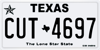 TX license plate CUT4697