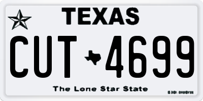 TX license plate CUT4699