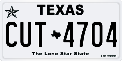 TX license plate CUT4704