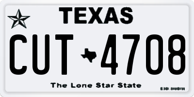 TX license plate CUT4708