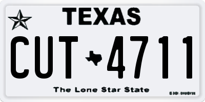 TX license plate CUT4711