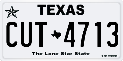 TX license plate CUT4713