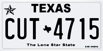 TX license plate CUT4715