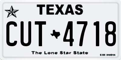 TX license plate CUT4718