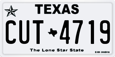 TX license plate CUT4719
