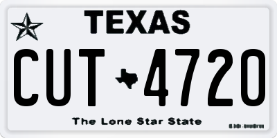 TX license plate CUT4720